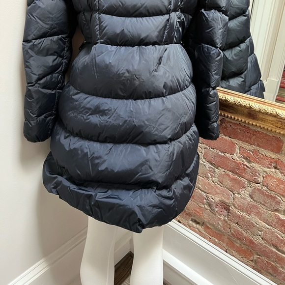 MONCLER  navy blue puffer coat with cowl neck - Picture 4 of 16